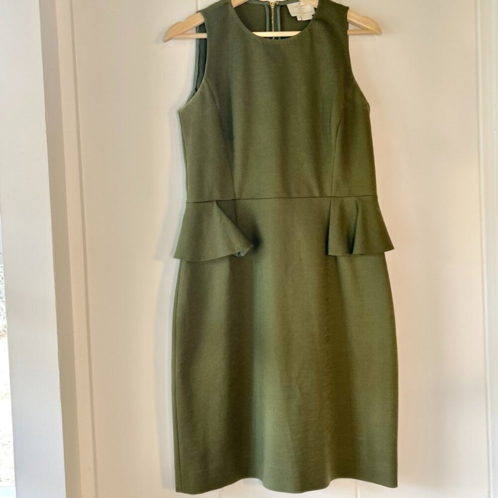 NWOT Kate Spade Green Peplum Ruffle Cocktail Dress size 10